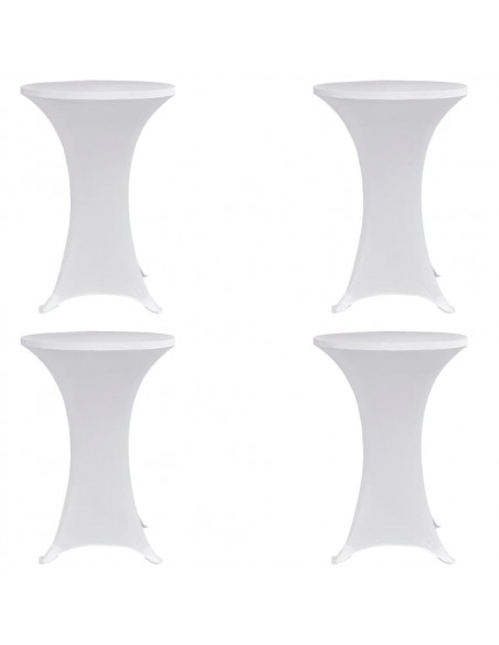 Coperture Verticali per Tavolo 4 pz Ø70 cm Bianco Elastico