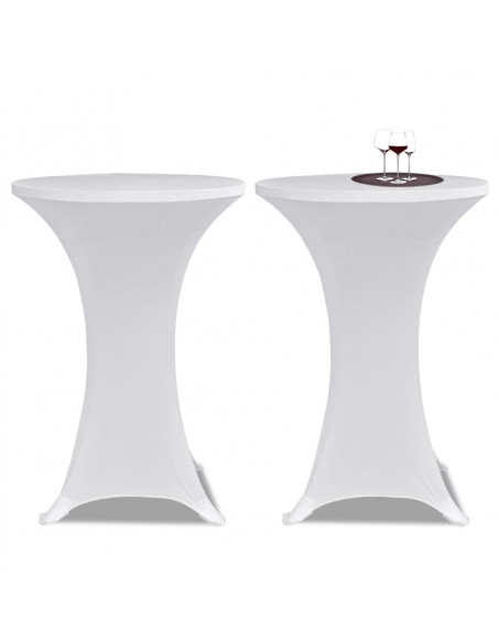 Coperture Verticali per Tavolo 4 pz Ø70 cm Bianco Elastico