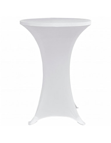 Coperture Verticali per Tavolo 4 pz Ø70 cm Bianco Elastico