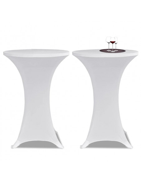 Coperture Verticali per Tavolo 4 pz Ø80 cm Bianco Elastico