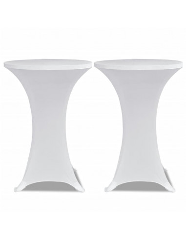 Coperture Verticali per Tavolo 4 pz Ø80 cm Bianco Elastico