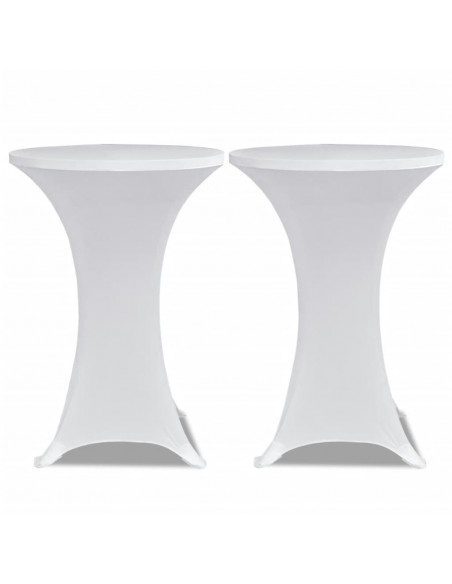 Coperture Verticali per Tavolo 4 pz Ø80 cm Bianco Elastico