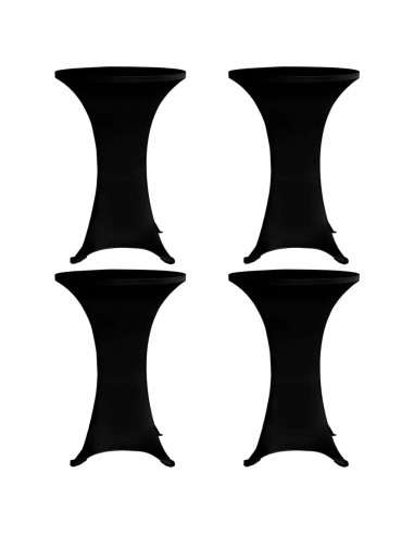 Coperture Verticali per Tavolo 4 pz Ø60 cm Nero Elastico