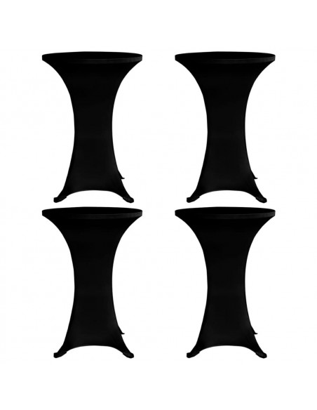 Coperture Verticali per Tavolo 4 pz Ø80 cm Nero Elastico