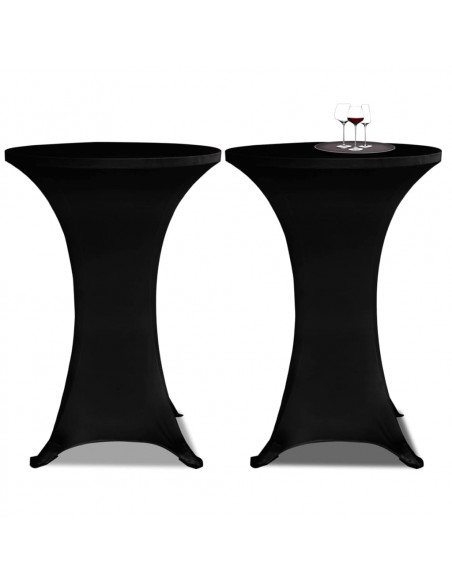 Coperture Verticali per Tavolo 4 pz Ø80 cm Nero Elastico