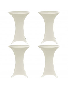Coperture Verticali per Tavolo 4 pz Ø60 cm Crema Elastico 2