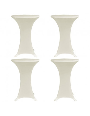 Coperture Verticali per Tavolo 4 pz Ø60 cm Crema Elastico