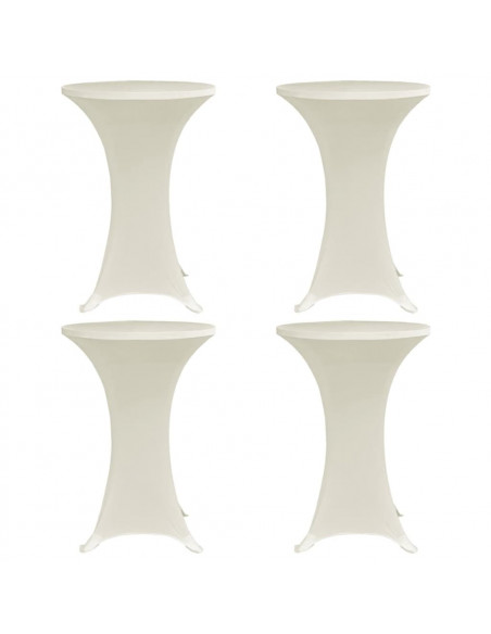 Coperture Verticali per Tavolo 4 pz Ø60 cm Crema Elastico