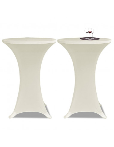 Coperture Verticali per Tavolo 4 pz Ø60 cm Crema Elastico