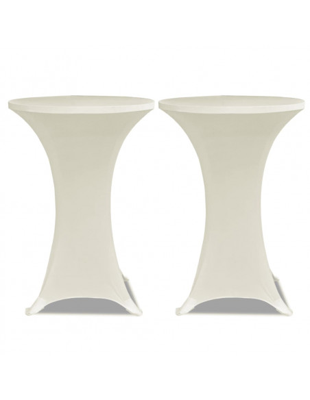 Coperture Verticali per Tavolo 4 pz Ø60 cm Crema Elastico