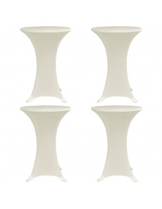 Coperture Verticali per Tavolo 4 pz Ø80 cm Crema Elastico 2
