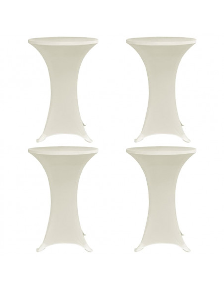 Coperture Verticali per Tavolo 4 pz Ø80 cm Crema Elastico
