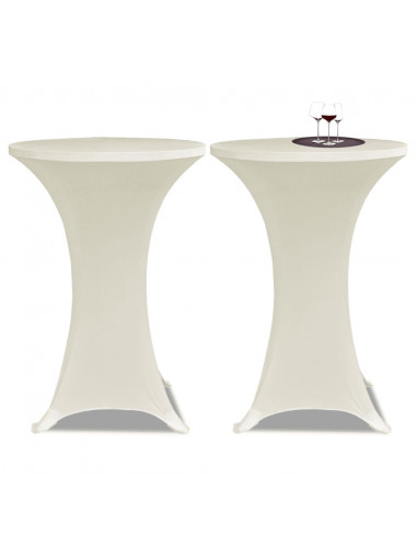 Coperture Verticali per Tavolo 4 pz Ø80 cm Crema Elastico