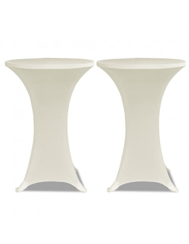 Coperture Verticali per Tavolo 4 pz Ø80 cm Crema Elastico