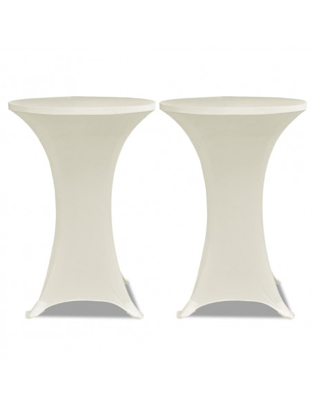 Coperture Verticali per Tavolo 4 pz Ø80 cm Crema Elastico