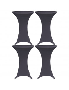 Coperture Elastiche per Tavoli 4 pz 60 cm Antracite 2
