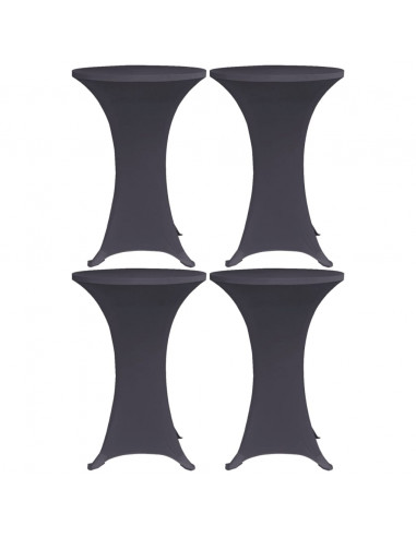 Coperture Elastiche per Tavoli 4 pz 60 cm Antracite