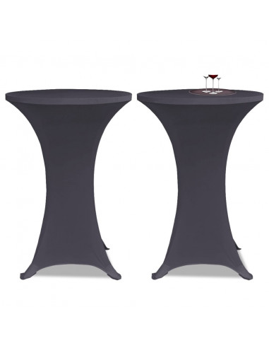 Coperture Elastiche per Tavoli 4 pz 60 cm Antracite