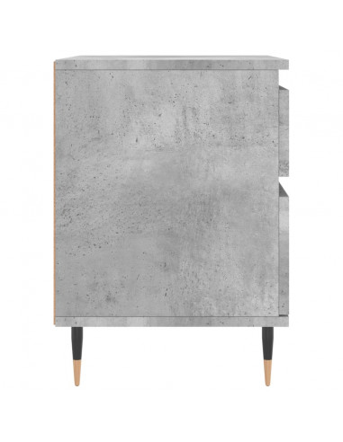 Comodino Grigio Cemento 40x35x50 cm in Legno Multistrato