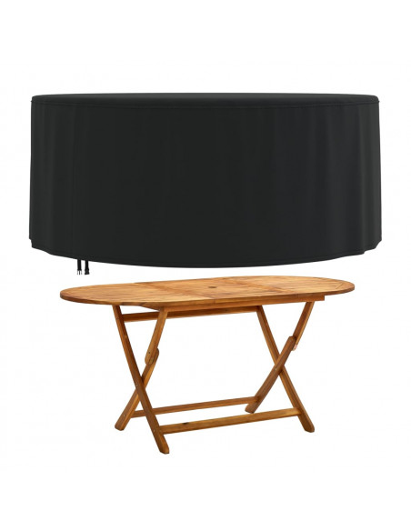 Copertura Mobili Giardino Rotonda Nera Ø 182x71 cm 420D Oxford