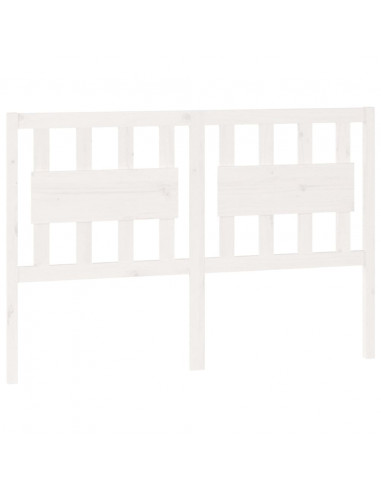 Testiera per Letto Bianca 140,5x4x100 cm Legno Massello di Pino