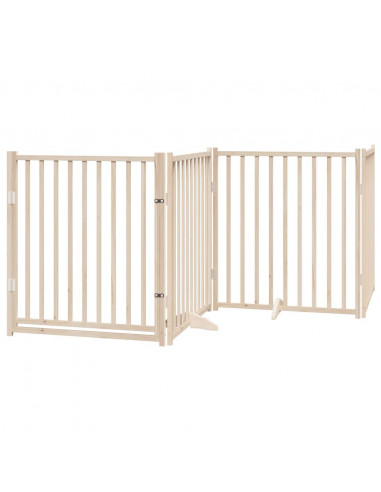 Cancello Cani Porta Pieghevole 4 Pannelli 320 cm Massello Abete