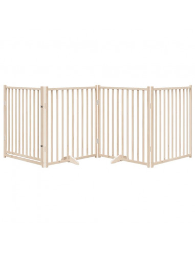 Cancello Cani Porta Pieghevole 4 Pannelli 320 cm Massello Abete