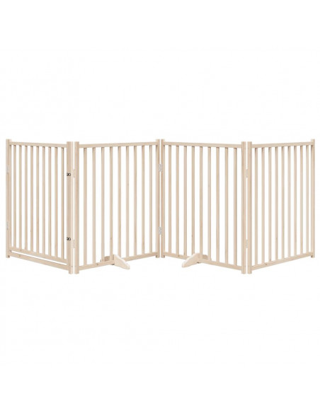 Cancello Cani Porta Pieghevole 4 Pannelli 320 cm Massello Abete