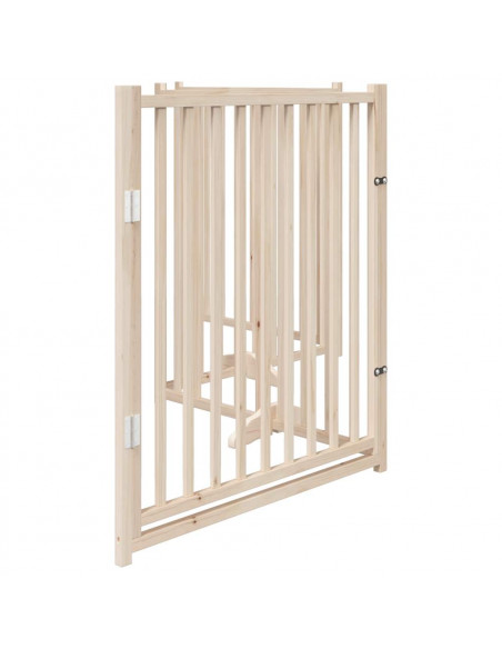 Cancello Cani Porta Pieghevole 4 Pannelli 320 cm Massello Abete