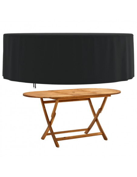 Copertura Mobili Giardino Rotonda Nera Ø 244x71 cm 420D Oxford