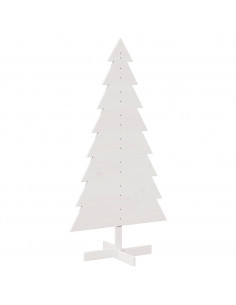 Albero di Natale Decorativo Bianco 150 cm in Legno di Pino 2