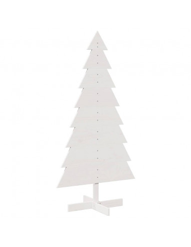 Albero di Natale Decorativo Bianco 150 cm in Legno di Pino