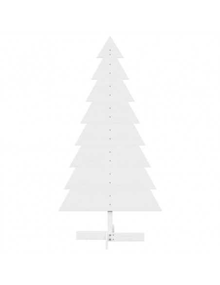 Albero di Natale Decorativo Bianco 150 cm in Legno di Pino