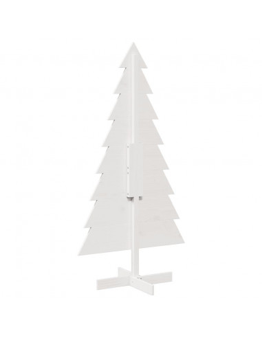 Albero di Natale Decorativo Bianco 150 cm in Legno di Pino