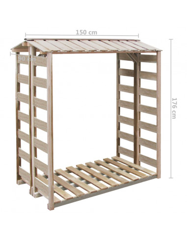 Deposito per Legname Capanno 150x90x176 cm Pino Impregnato
