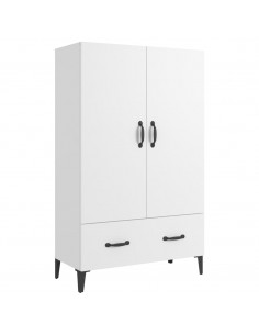 Credenza Bianca 70x31x115 cm in Legno Ingegnerizzato 2