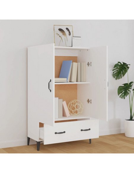 Credenza Bianca 70x31x115 cm in Legno Ingegnerizzato