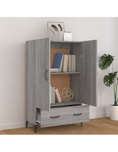 Credenza Grigio Sonoma 70x31x115 cm in Legno Multistrato