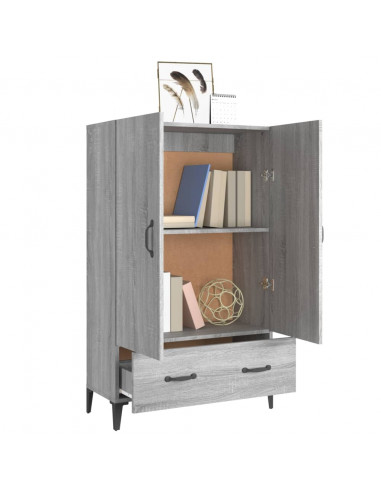 Credenza Grigio Sonoma 70x31x115 cm in Legno Multistrato