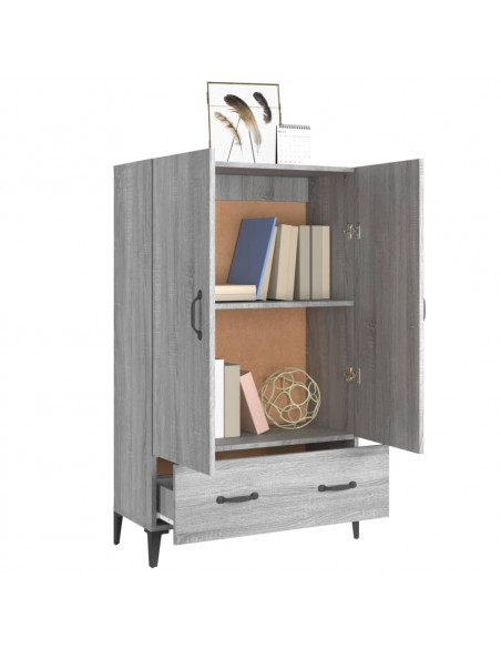 Credenza Grigio Sonoma 70x31x115 cm in Legno Multistrato