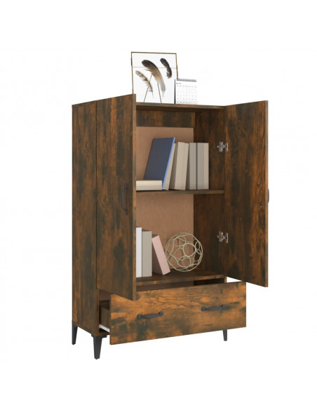Credenza Rovere Fumo 70x31x115 cm in Legno Multistrato