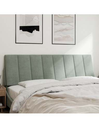 Cuscino Testiera Grigio Chiaro 160 cm in Velluto