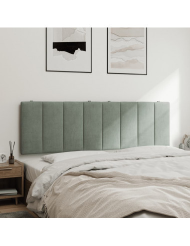 Cuscino Testiera Grigio Chiaro 160 cm in Velluto