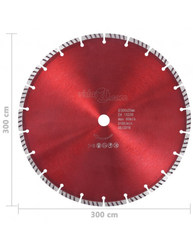 Disco da Taglio Diamantato con Turbo in Acciaio 300 mm