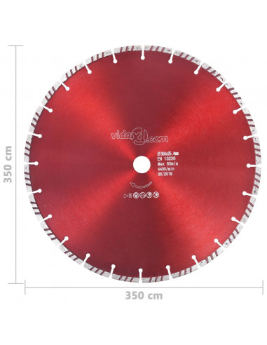 Disco da Taglio Diamantato con Turbo in Acciaio 350 mm