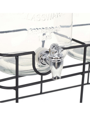 Distributori di Bevande 2 pz da 4 L con Supporto Vetro