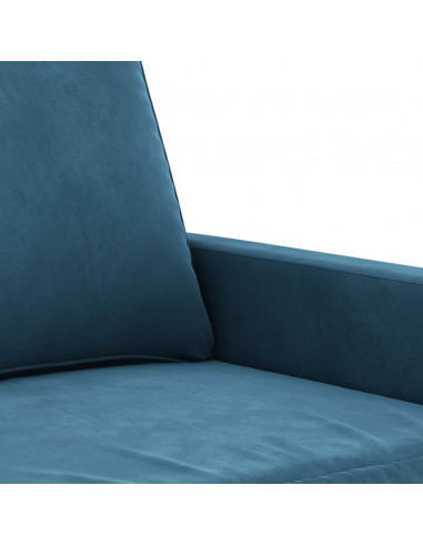 Divano a 2 Posti Blu 120 cm in Velluto