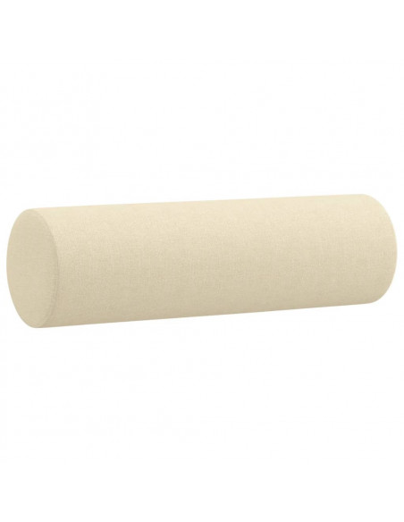 Divano a 2 Posti con Cuscini Crema 120 cm in Tessuto