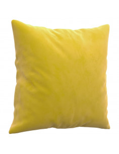 Divano a 2 Posti con Cuscini Giallo 120 cm in Velluto 2