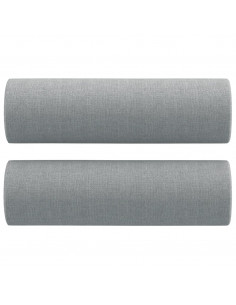 Divano a 2 Posti con Cuscini Grigio Chiaro 120 cm in Tessuto 2